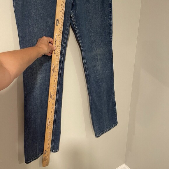 VINTAGE Levi’s Orange Tab Jeans Mens 36x34 Blue Faded 80s Boot Cut 20517 0217 - Picture 6 of 12